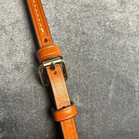 Dooney & Bourke Chocolate Brown and Red Accent Crossbody leather Bag like new! - Picture 4 of 12